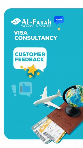 5-Star Customer Feedback on Visa Consultancy Services. Looking for the best agency to apply for your UK, USA, Canada, and Australia visa? Visit us today or contact us at, ☎️ 0310 0091111 #Alfatah #AlFatahTravels #dunyaghoomlo #traveltheworld #UK #USA #Canada #VisaConsultancy | Alfatah Travels