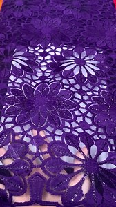 KAJURUI African Lace Fabric 5 Yards, Nigerian Mesh Lace Fabric with Sequins for Daily/Party Sewing