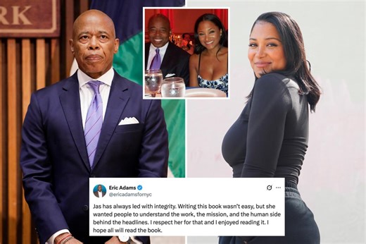 Eric Adams gives ex-girlfriend’s juicy tell-all about their secret relationship his thumbs-up