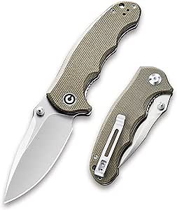 CIVIVI Hooligan Micarta Handle Knife (2.98'' D2 Blade) Thumb Stud
