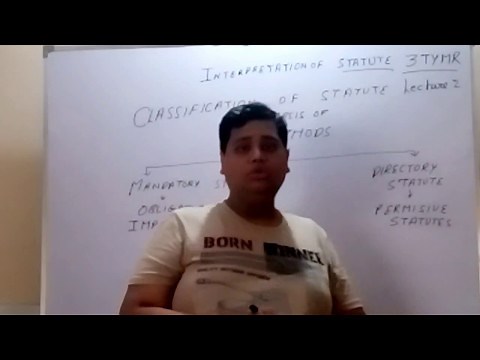 CLASSIFICATION OF STATUTES PART 1