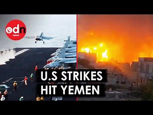 CCTV Footage Captures Moment of US Strikes on Yemen Capital