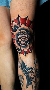 Awesome knee tattoo by @rocco_trailertattoo from @inkpanthers with #tattoolandsupplies So cool watching the progress! #traditionalart #traditionaltattoo #kneetattoo #tattooartist #tattooist #tattoosupplies #tattooland | Tattooland