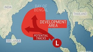 Meteorologists monitoring for tropical development near India