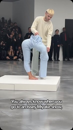 @edward_l_buchanan unpacks a thought provoking @isseymiyakeofficial FW25 show in Paris whilst eating some chips 🍟 #isseymiyake #parisfashionweek #pfw | Perfect Magazine