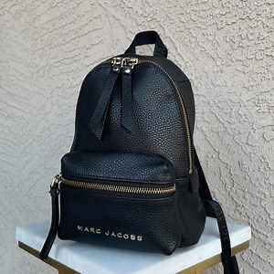 MARC JACOBS Black Pebbled Leather Mini Backpack Everyday Explorer Backpack Bag