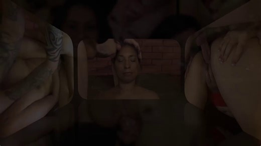 This sweet Latina whore swallowed two gringo cocks. She thrusts her throat until she spits out her food. Next was a double penetration. Her petite frame lets the huge cocks fill both holes. Her response to being bred was three loads of jizz to the face and "Adios!"