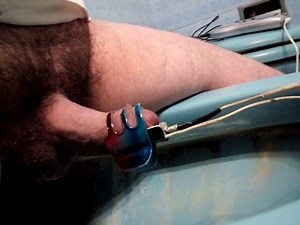 Lots of cum flow after long electro stim