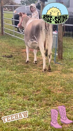 Got me a barn hand… up in the wee hours to milk, not afraid to get her hands dirty… and the best part: she gets paid in pancakes! 🥞 | Catherine Atwood
