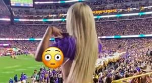 Female LSU Tigers Fan Is Going Viral After Flashing The Crowd & Getting Arrested At Football Game [VIDEO]