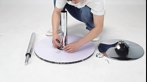 Round Pub Table Height Adjustable 360° Swivel Bar Table with Marble MDF Tabletop for Dining Room Bistro Cafe Home Bar (Black)