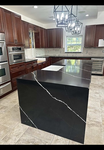 Como preparar y pulir Quarzo negro #granite #quartz #silestone #kitchencountertops #remodeling