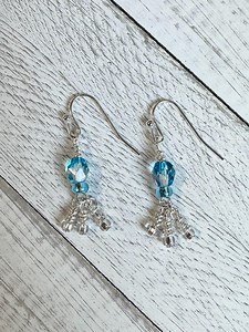 Dangle Earrings, Drop Earrings, Minimalist Earrings, Crystal Earrings, Wire Wrapped Earrings, Casual Jewelry - Etsy