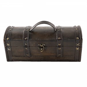 Antique Wood Box Wine Handcrafted Wooden Bottle Holder & Decorative Display Case