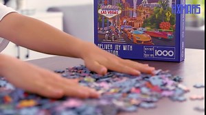 HXMARS Landmarks Jigsaw Puzzles 1000-Pieces: Las Vegas Puzzle with Puzzle Savers
