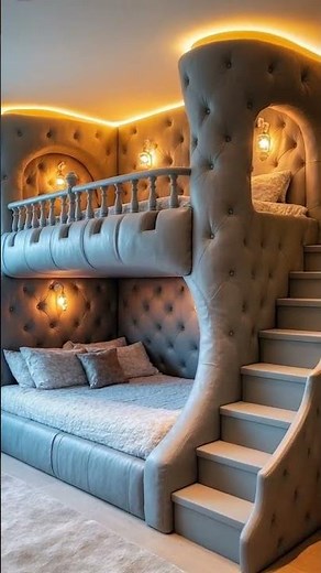 Gray castle bed is suitable for small apartments and bright #home