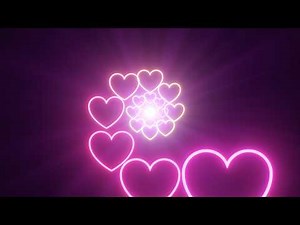Rotating Neon Rainbow Love Heart Rings Creating Phase Wave Illusion 4K 60fps Wallpaper Background