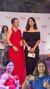 Pride of India🇮🇳💪 Powerful moment as Olympic medalists Manu Bhaker and Mary Kom bang out a posing sesh together at an event in BKC | Voompla