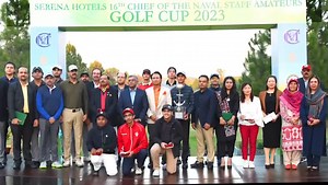 IRTAZA HUSSAIN CLINCHES THE TITLE OF 16th CHIEF OF THE NAVAL STAFF AMATUEUR GOLF CUP 2023 Irtaza Hussain won the title of 16th Chief of the Naval Staff Amateur Golf Cup 2023. The Closing and prize distribution ceremony of 16th CNS Amateur Golf Cup 2023 was held at the scenic Margallah Green Golf Club (MGGC) Islamabad. Chief of the Naval Staff Admiral Naveed Ashraf graced the occasion as Chief Guest. While addressing the ceremony, Chief of the Naval Staff Admiral Naveed Ashraf congratulated the w