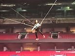 Flying like mommy! Pink daughter Willow takes flight on cables