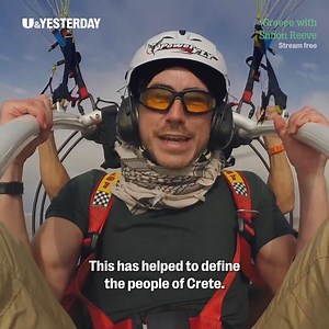 Simon Reeve takes to the skies of Crete on a flying trike, enjoying all the mountains have to offer 🪂 Stream Greece with Simon Reeve free on StreamOnU | U&Yesterday
