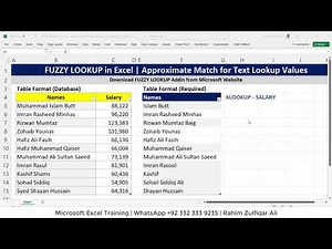 FUZZY LOOKUP in Excel | Approximate Match for Text Lookup Values