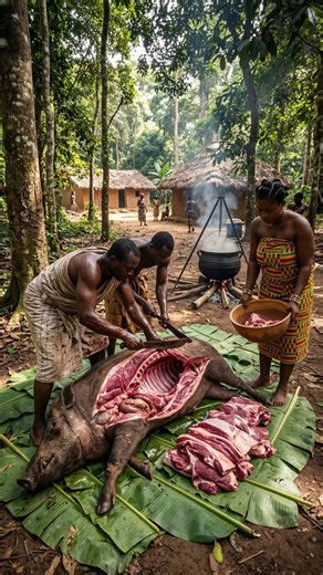 Epic! Ashanti Tribe Wild Pig Feast Prep 🐗😲 #tribalcooking #triballife