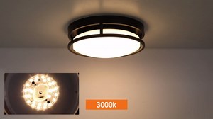 Darkaway Large LED Flush Mount Ceiling Light, 15inch Modern Dimmable Ceiling Lamp 5CCT Dimmable Black Ceiling Light Fixture for Bedroom Kitchen Hallway Entryway