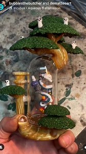 116K views · 4.4K reactions | Some Ghibli inspired boro glass pieces 﫶 The functional rigs were collabs with bubblesthebutcher (bonsai), visionaryglass_ (recycler), and my husband who no longer blows glass (tube). The sculpted figures all done my me. Small scale sculptural work is my specialty. Browse my site for available works. I'll post a link to my website in the comments. Thanks for looking! | Cynthia DeMatteo | Facebook