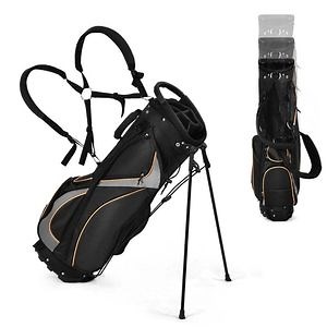 [Hot Item] Db 9 Inch Golf Stand Bag PU Waterproof Staff Bag with Wheel and Shoe Pockets