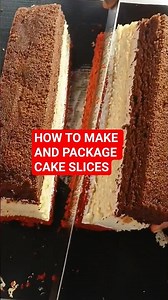 HOW TO MAKE AND PACKAGE CAKE SLICES #cake #cakefrosting #cakeslices