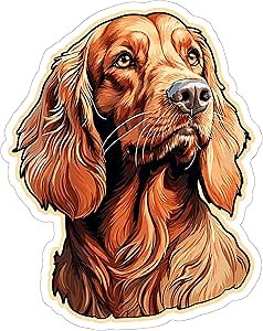 Irish Setter Sticker 4 Inch Irish Setter Lover Red Setter Bird Dog - Waterproof Animal Vinyl Decal for Laptop Water Bottle Car Tumbler - Durable Aesthetic Long-Lasting Stickers for Adults ID44990
