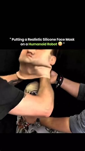 Education || history || technology on Instagram: "Engineers apply a realistic silicone mask to a humanoid robot to give it lifelike appearance. . . . . The silicone is molded with human skin details such as pores, wrinkles, and texture. It stretches with facial movement, allowing smoother expressions. Beneath the mask, sensors and micro-motors control subtle motions for accuracy. . . . The mask helps improve human-robot interaction by making the robot’s face more natural. This process combines r