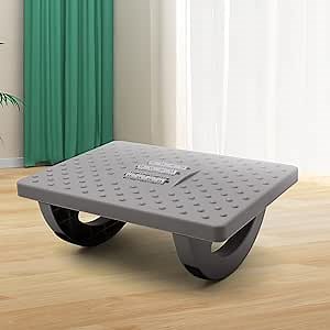 VEGCOO Foot Rest for Under Desk at Work, Comfort Rocking Foot Stool, Ergonomic Leg Support Footrest with Foot Massage Roller, Portable Removable Office Semicircular Footstool for Office & Home