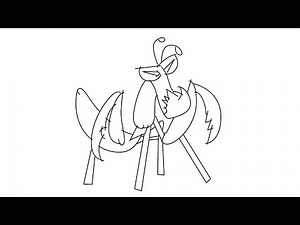 How to draw Praying mantis step by step for beginners from Larva