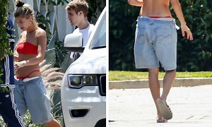 Kết hôn với Justin Bieber, bà xã cuối cùng cũng bị 'lây bệnh' thích mặc quần tụt, đi dép lê