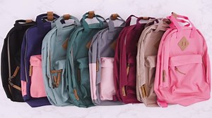 Amazon.com | MADISON & DAKOTA Canvas Mini Backpack for Everyday & Day Pack Rucksack in Solid Color Blocks (Almond) | Casual Daypacks
