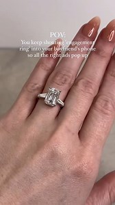 PSA: If you shout ‘ENGAGEMENT RING’ into his phone, the perfect ring ads might just appear! 💍📱✨ #ringgoals #engagementring #engagementhint #engagementrings | James Allen Rings