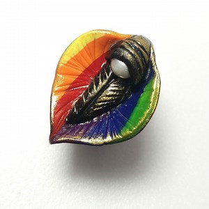 Handmade Vulva Pin, Polymer Clay Yoni Brooch, Rainbow Vulva Jewelry - Etsy