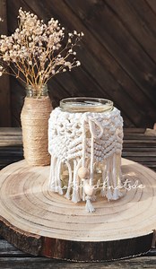 Macrame Lantern, Lantern, Vase, Macrame, Candle Jar - Etsy Canada