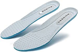 Ruideng Shoe Inserts for Women Memory Foam | Plantar Fasciitis Insoles Men Foot Pain Release | Supportive Sweat Absorption Grey