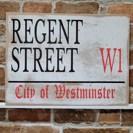 Regent Street Gate Sign Hand Painted Aged Wooden London Street Sign Customisable Home Decor Plaque Gift - Etsy