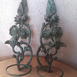 A Pair of Antique Wall Planters, Very Ornate With Original Green Color, Probably From the Victorian Period, Used Outdoors on a Wall - Etsy