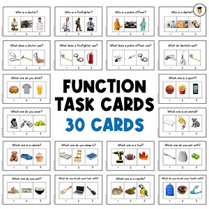 WH Questions | Functions Task Cards | Which One | Speech Therapy | ABA | Category | Autism | Flashcards for Kids | Multiple Choice - Etsy Australia