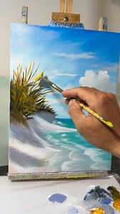 1.8M views · 35K reactions | Sunlit Beach Grass Painting | Soft Coastal Acrylic Timelapse Art #fanbrush #learnartonreels #acrylic #acrylicpainting #art #beachart | Nguyễn Văn Hoà Art | Facebook