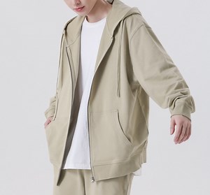 [Hot Item] DTG Embroidery Logo Printing Hoodies Oversized Heavyweight Cotton Solid Color Zipper Hoodies