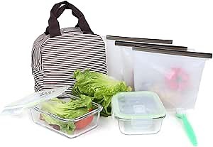 Glass Food Storage Containers with Lids,Glass Meal Prep Containers, Airtight Glass Lunch Bento Boxes