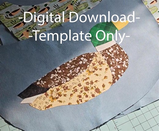 Mallard Duck Applique Template | Printable Template | Hand Drawn Mallard Duck Template - Etsy