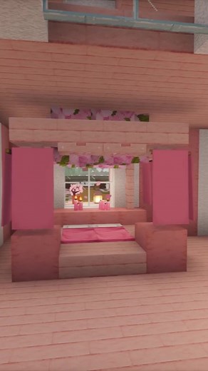 Innovative Cherry Bed Design Ideas in Minecraft