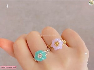 4.1K views · 94 reactions | How to Make Beautiful and Easy Beaded Rings Tutorial  Materials  ✨ Beads. ✨ Crystals. ✨ Beading thread. ✨ Beading needle. ✨ Scissors. | Wedding Decoration Ideas | Facebook